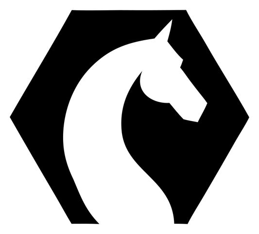 Negative Space Horse Hexagon Badge