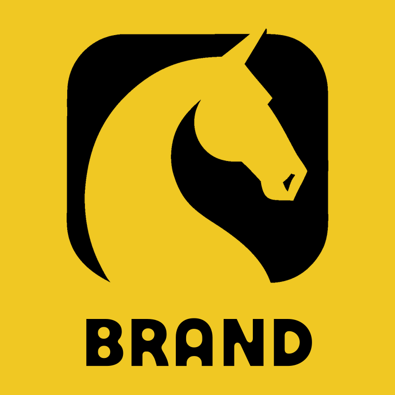 Negative Space Horse Rounded Badge preview