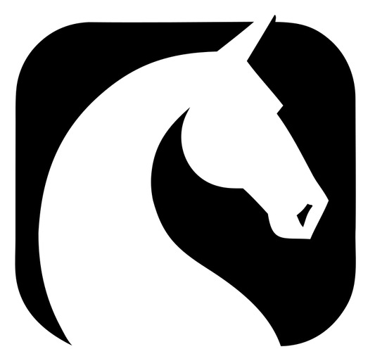 Negative Space Horse Rounded Badge