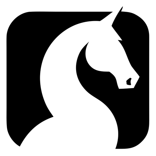 Negative Space Horse Rounded Badge