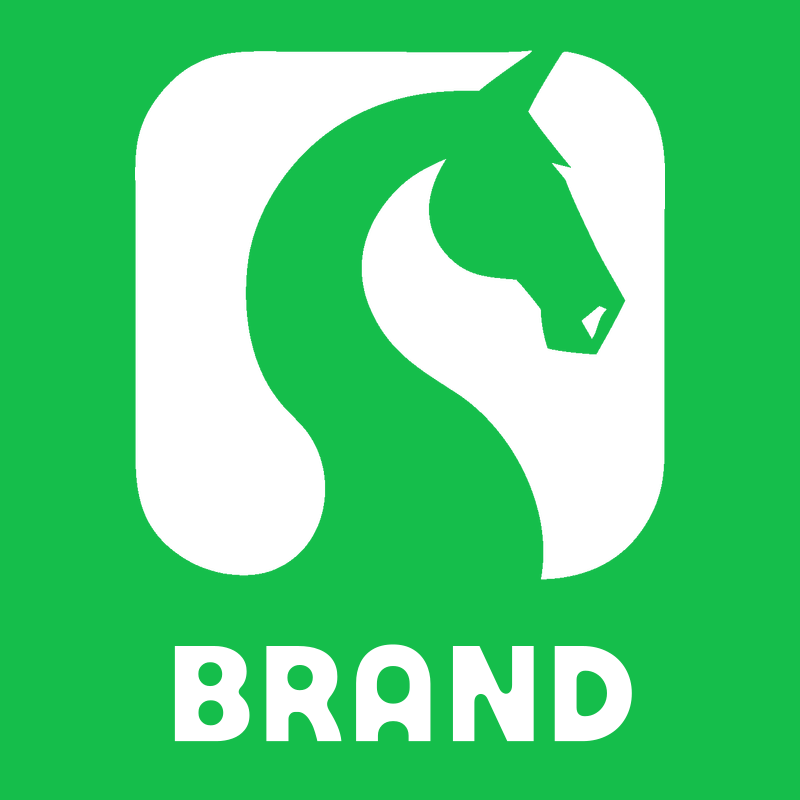 Negative Space Horse Rounded Badge preview