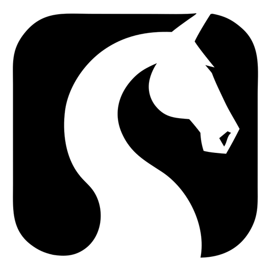 Negative Space Horse Rounded Badge