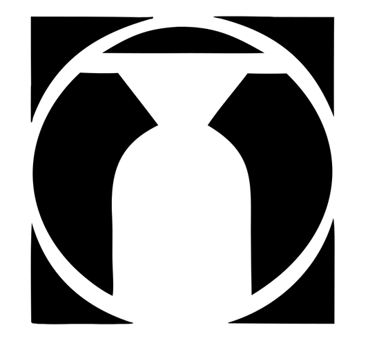 Negative Space Hourglass Circle Mark