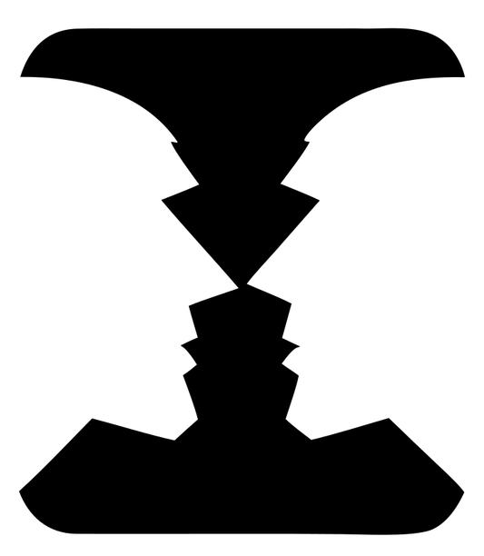Negative Space Hourglass Faces Crest