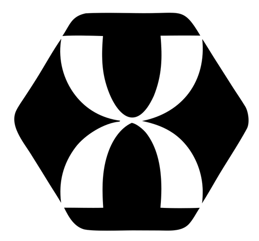 Negative Space Hourglass Figure Badge