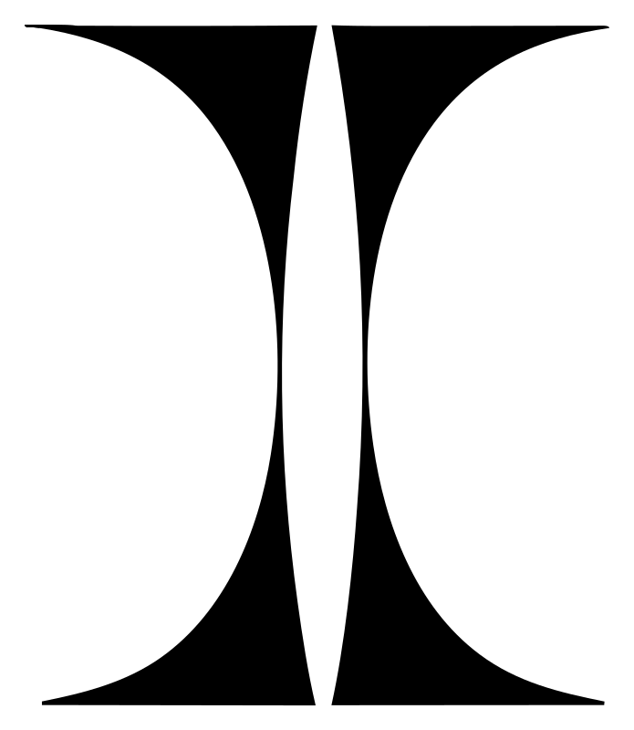 Negative Space Hourglass Libra Mark