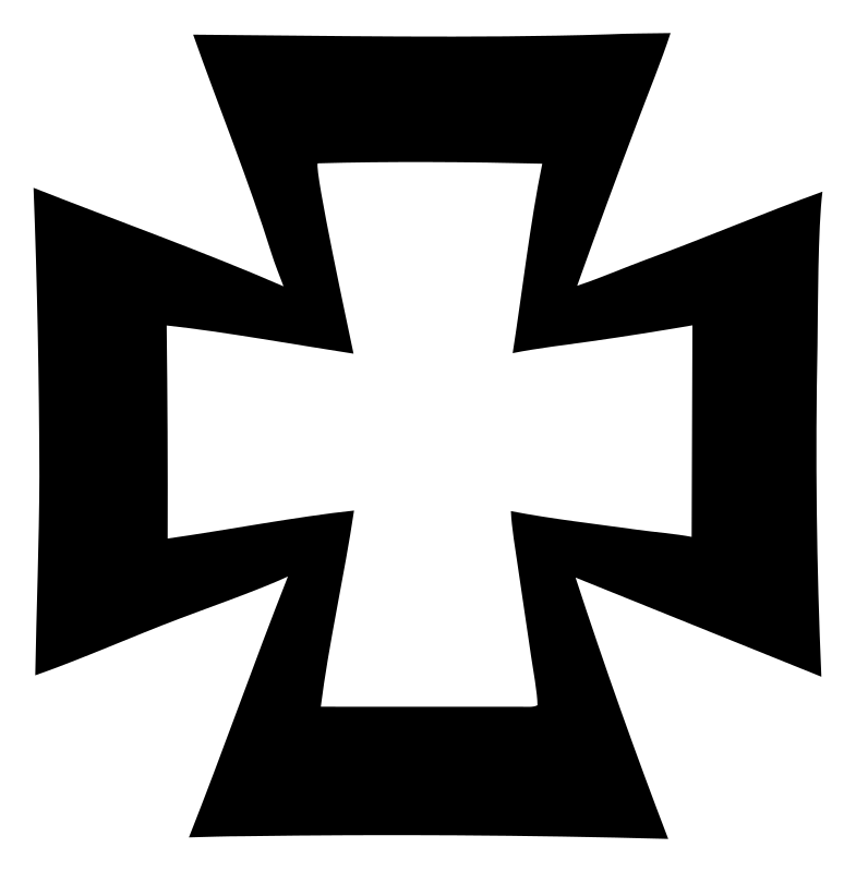 Negative Space Iron Cross Logo