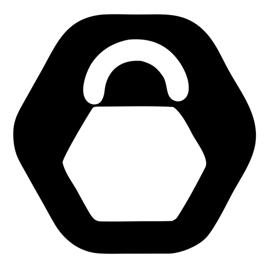 Negative Space Kettlebell Hexagon Mark