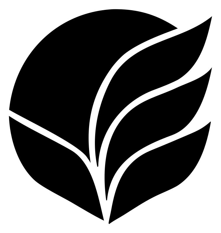 Negative Space Leaf Circle Badge