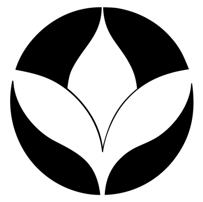 Negative Space Leaf Lotus Badge