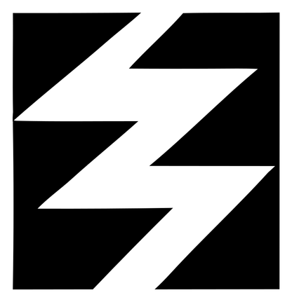 Negative Space Lightning Bolt Badge