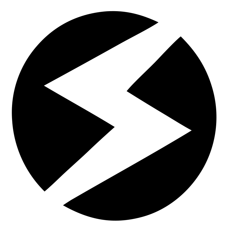 Negative Space Lightning Circle Badge