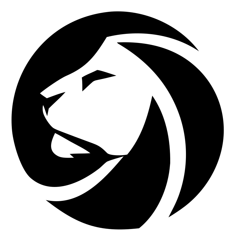 Negative Space Lion Circle Badge
