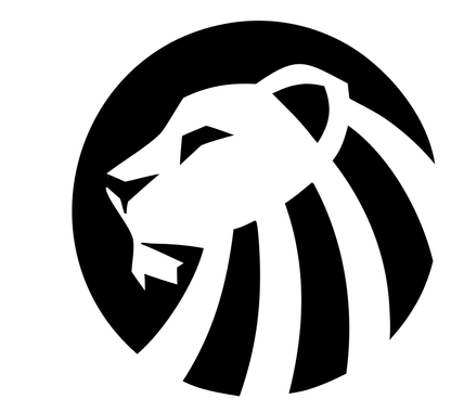 Negative Space Lion Circle Badge