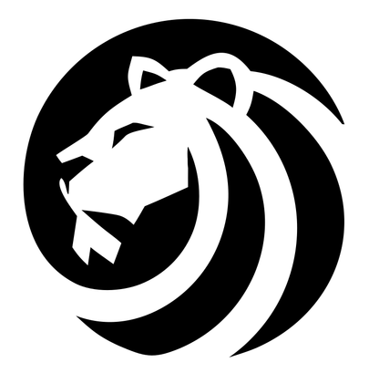 Negative Space Lion Circle Badge