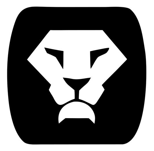 Negative Space Lion Face Badge