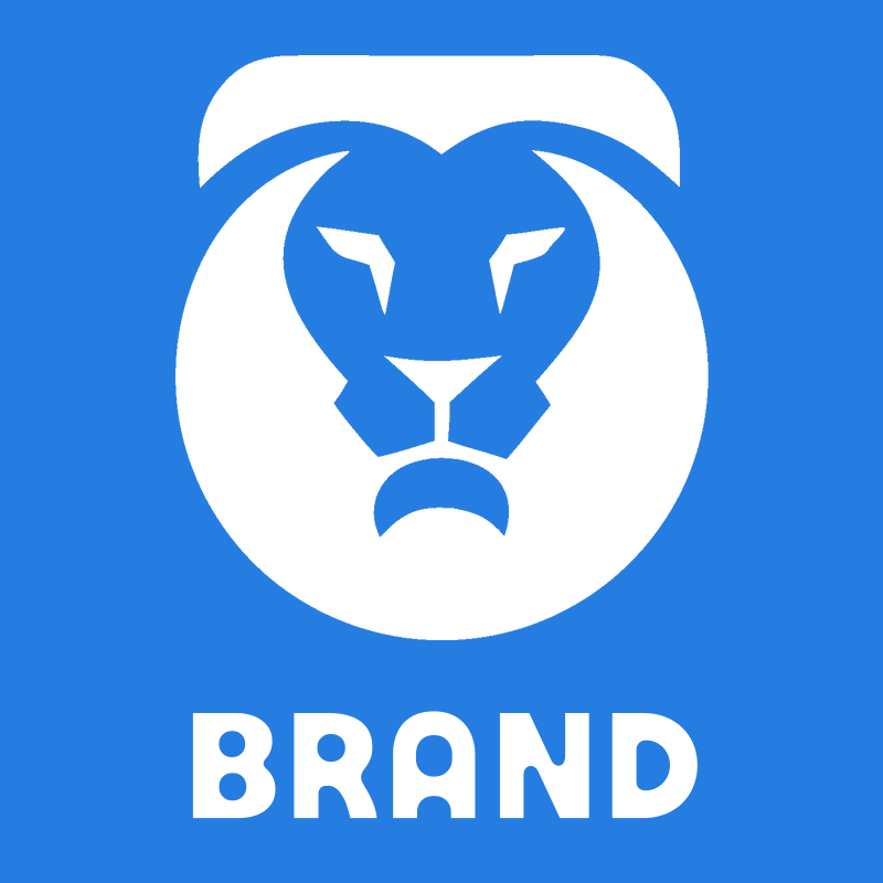 Negative Space Lion Face Badge preview