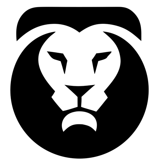 Negative Space Lion Face Badge
