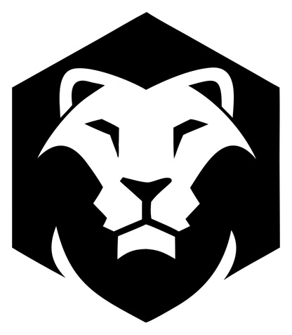 Negative Space Lion Hexagon Badge