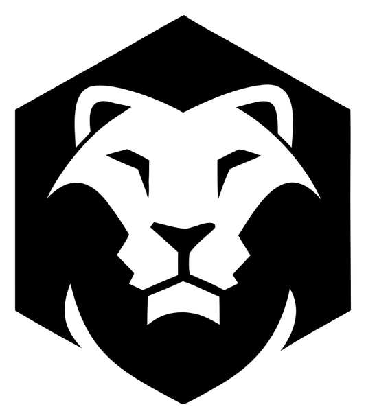 Negative Space Lion Hexagon Badge