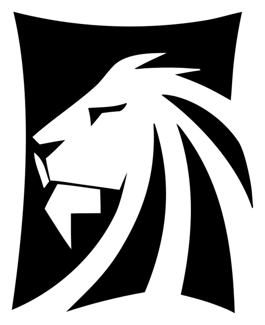 Negative Space Lion Shield Emblem