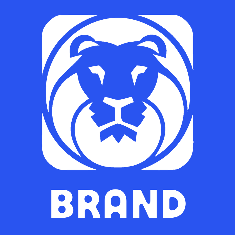 Negative Space Lion Square Badge preview
