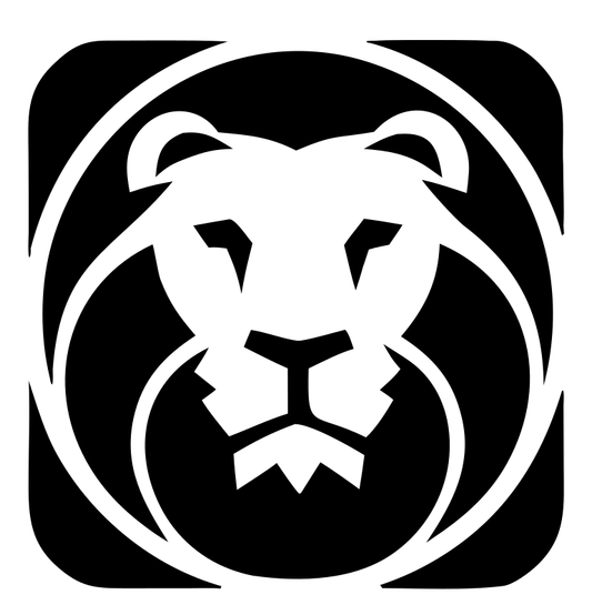 Negative Space Lion Square Badge