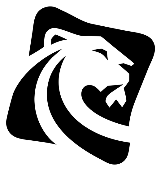 Negative Space Lion Square Badge