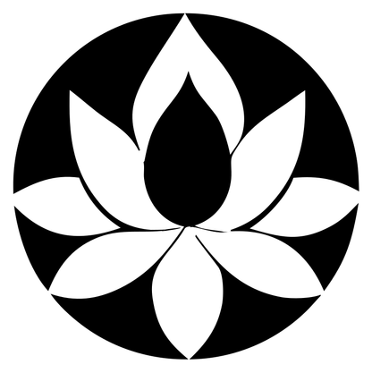 Negative Space Lotus Circle Icon