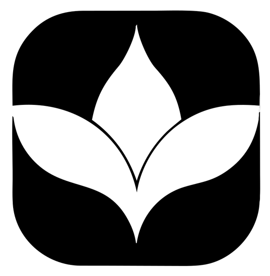 Negative Space Lotus Rounded Badge