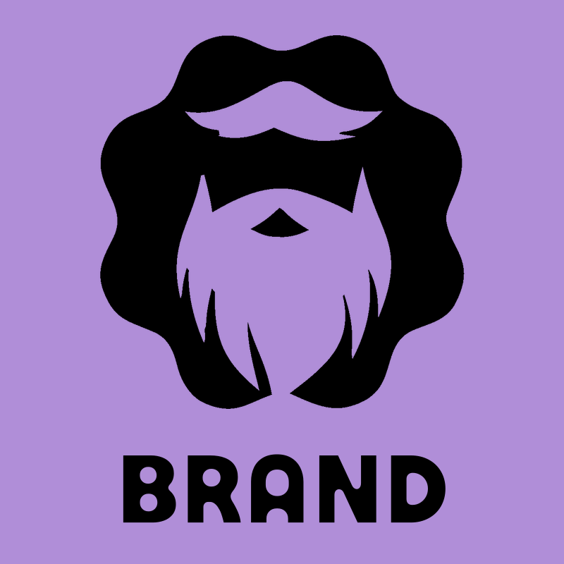 Negative Space Mustache Beard Badge preview