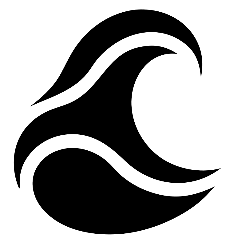 Negative Space Ocean Wave Icon