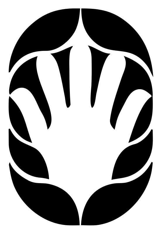 Negative Space Open Hand Badge