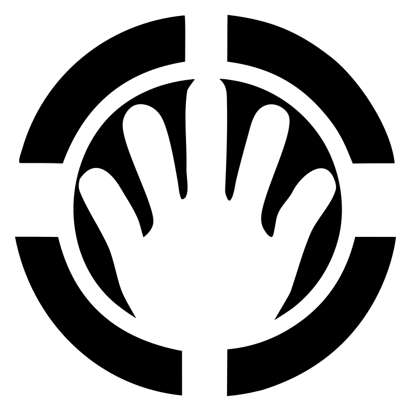 Negative Space Open Hand Badge
