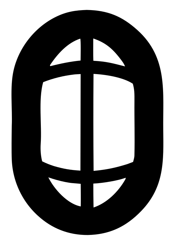 Negative Space Oval Grid Badge