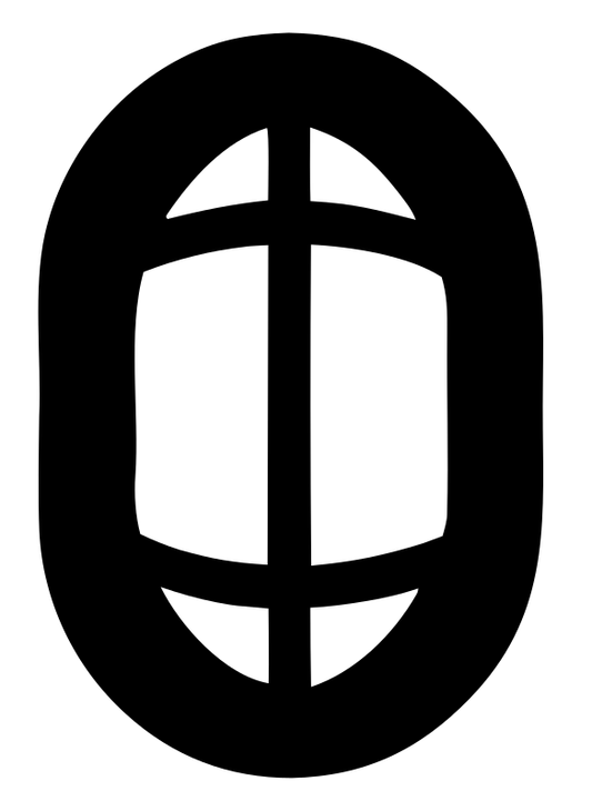 Negative Space Oval Grid Badge