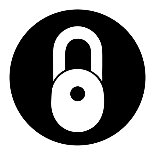 Negative Space Padlock Circle Badge