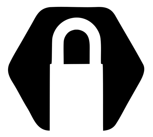 Negative Space Padlock Hexagon Badge