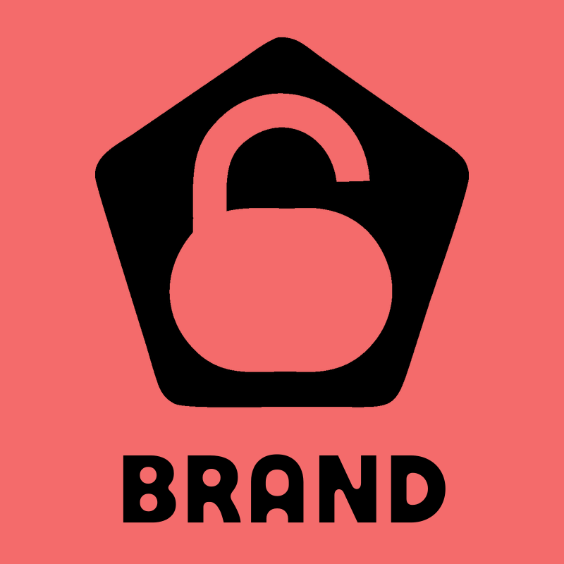 Negative Space Padlock Pentagon Badge preview