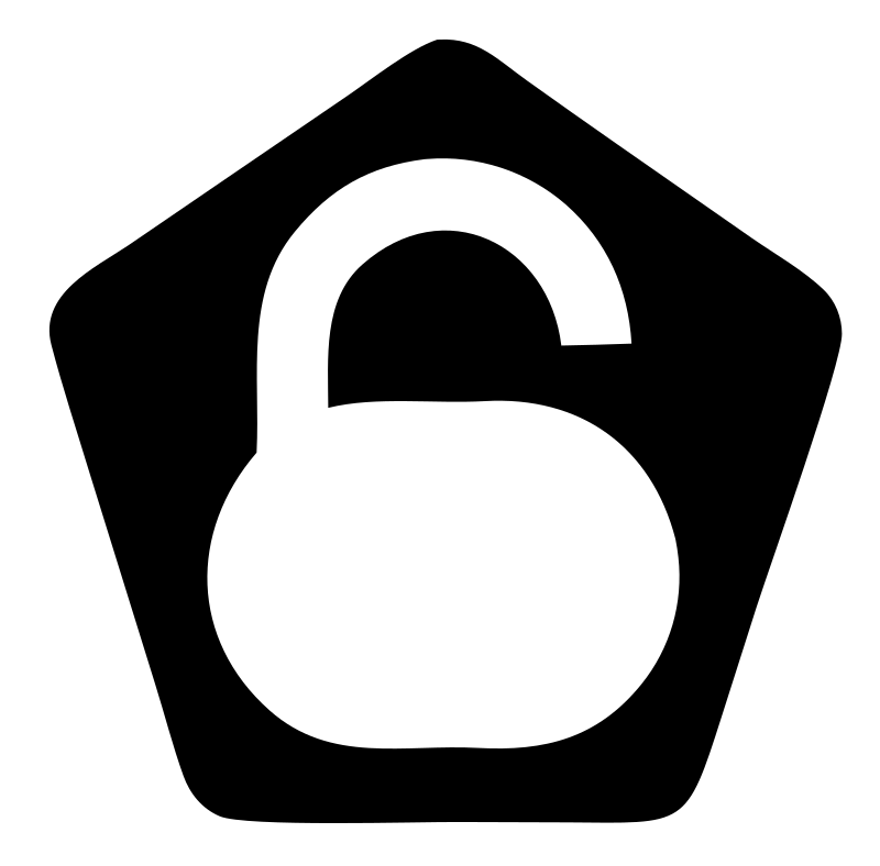 Negative Space Padlock Pentagon Badge