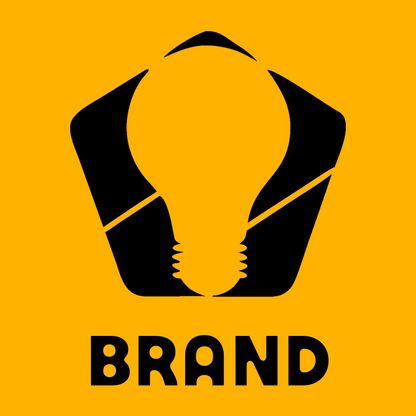 Negative Space Pentagon Bulb Logo preview