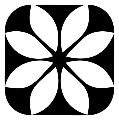 Negative Space Petal Snowflake Icon