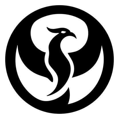 Negative Space Phoenix Circle Badge