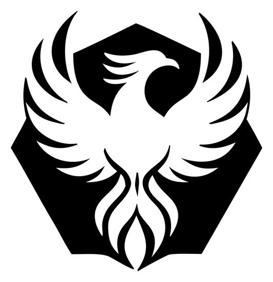 Negative Space Phoenix Hexagon Badge