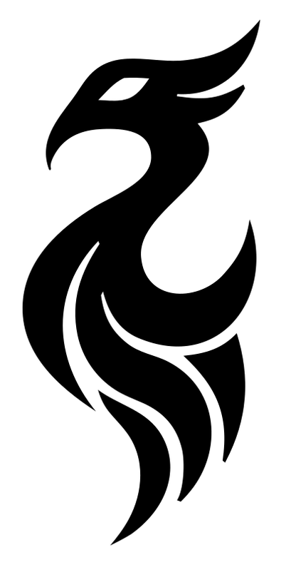 Negative Space Phoenix Tail Logo
