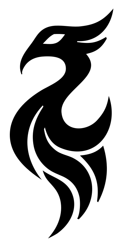 Negative Space Phoenix Tail Logo