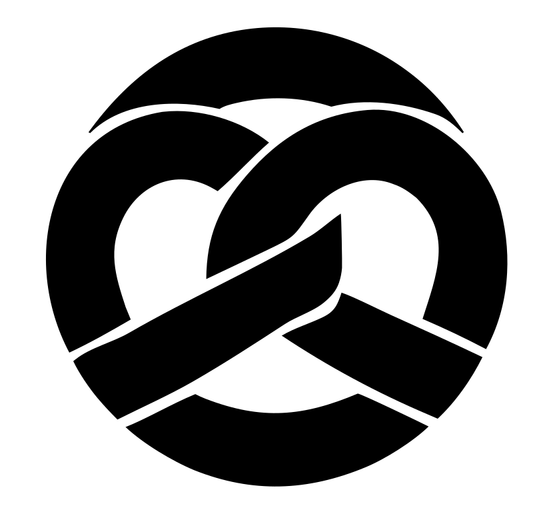 Negative Space Pretzel Circle Badge