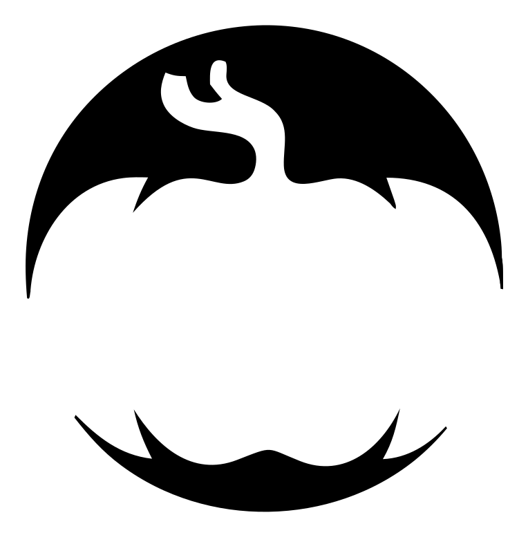Negative Space Pumpkin Circle Badge