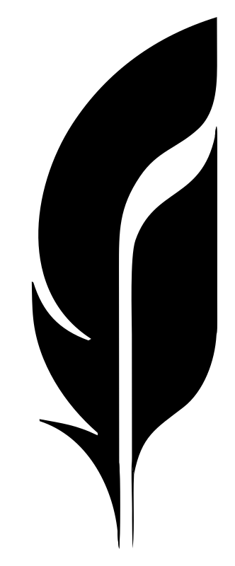 Negative Space Quill Writing Logo