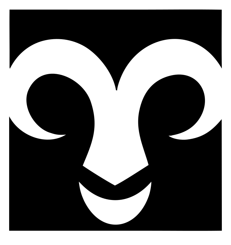 Negative Space Ram Face Crest